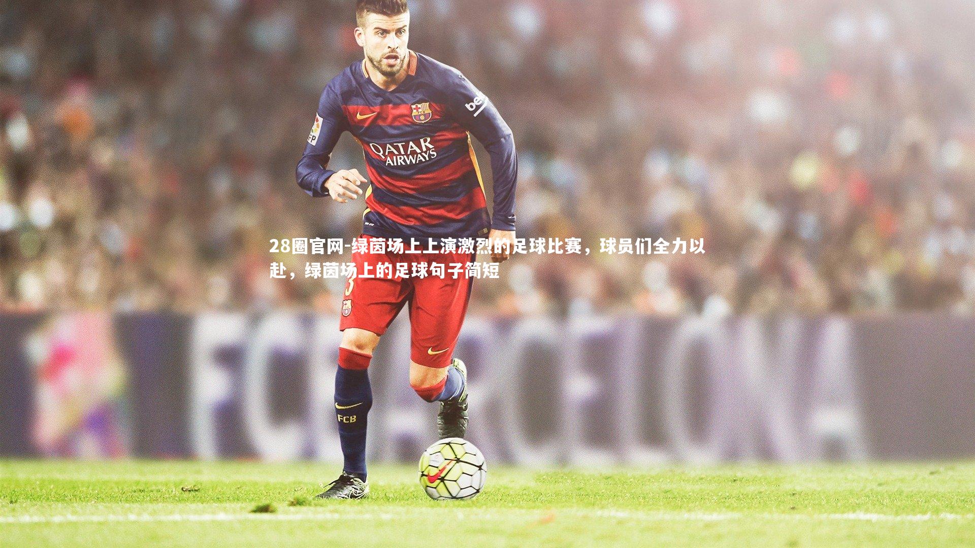 绿茵场上上演激烈的足球比赛，球员们全力以赴，绿茵场上的足球句子简短